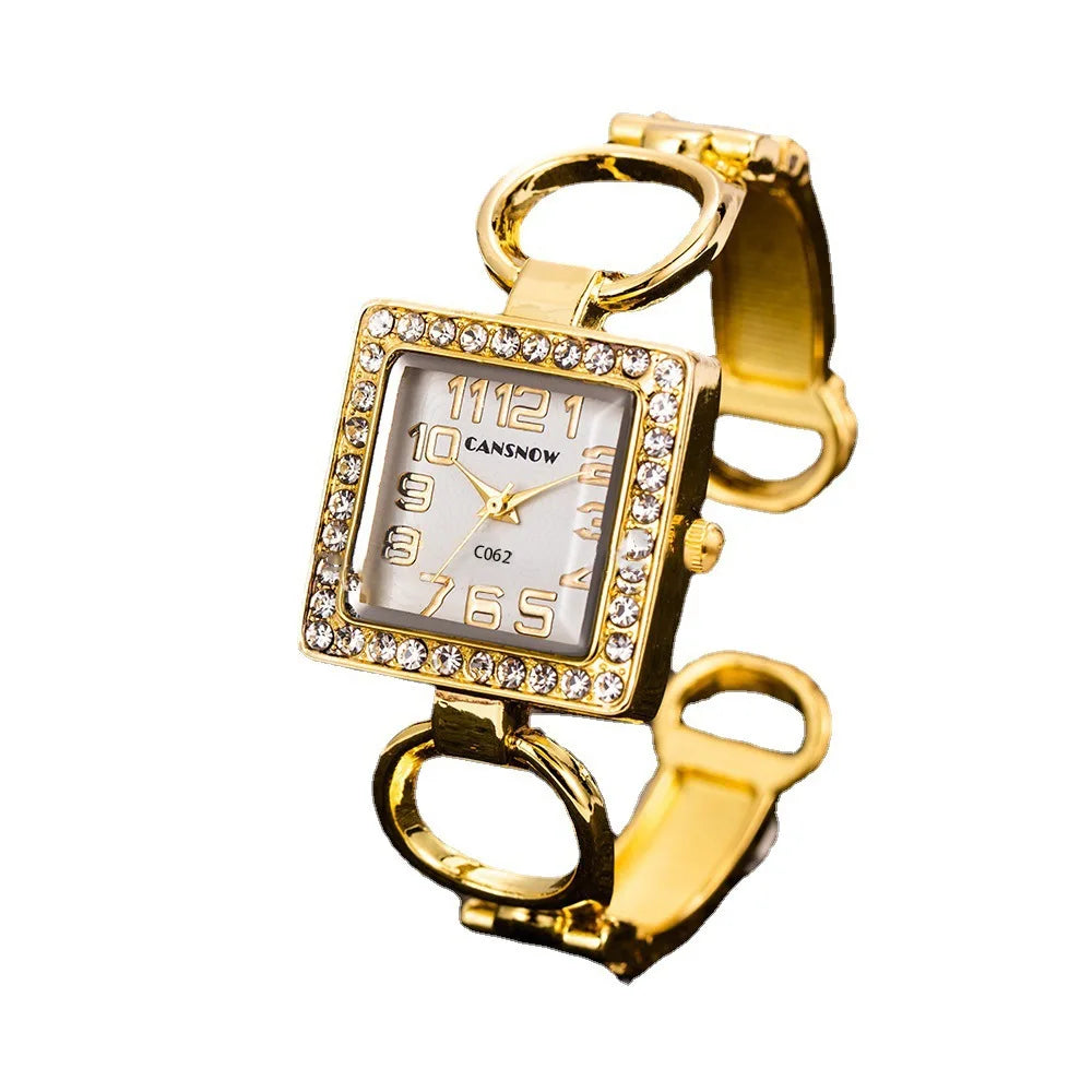Moda feminina relógio de ouro pulseira de aço inoxidável relógios de luxo pa