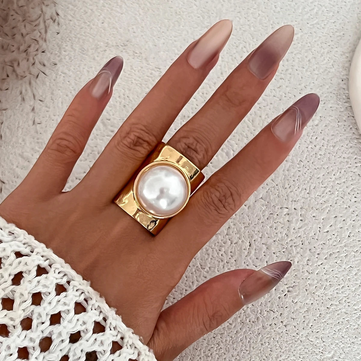 Anel Elegante com Pérola