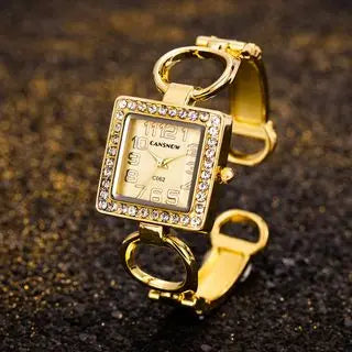 Moda feminina relógio de ouro pulseira de aço inoxidável relógios de luxo pa
